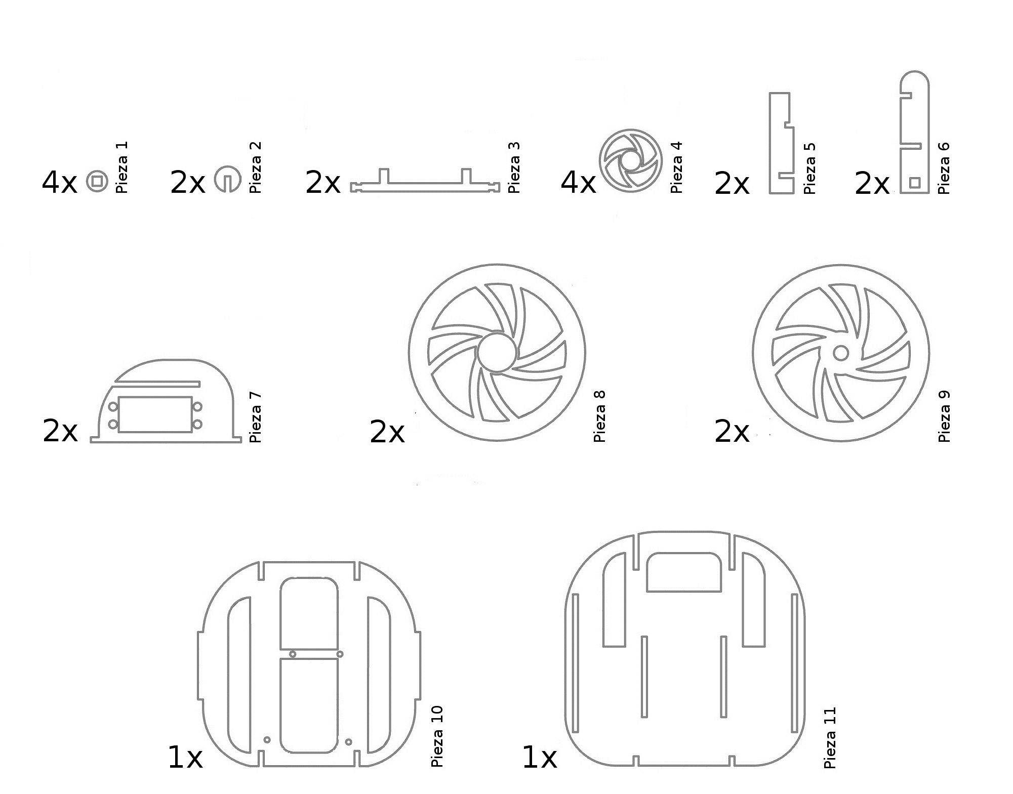 Despiece laserbot kiwibot leantec